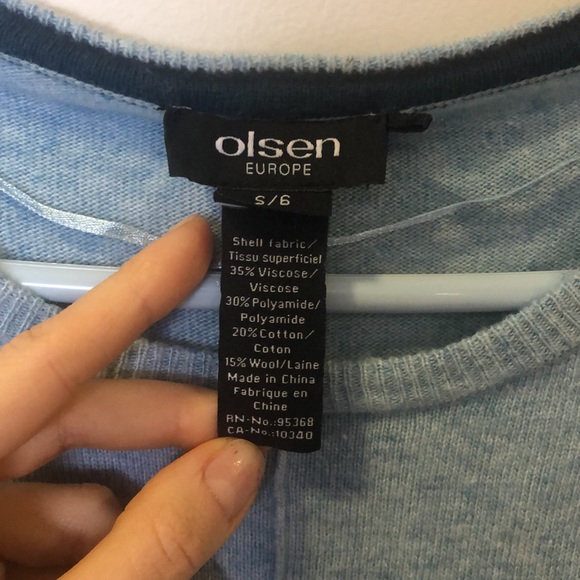 Olsen light blue knit sweater with zipper details (size: small/6) - Picture 2 of 3